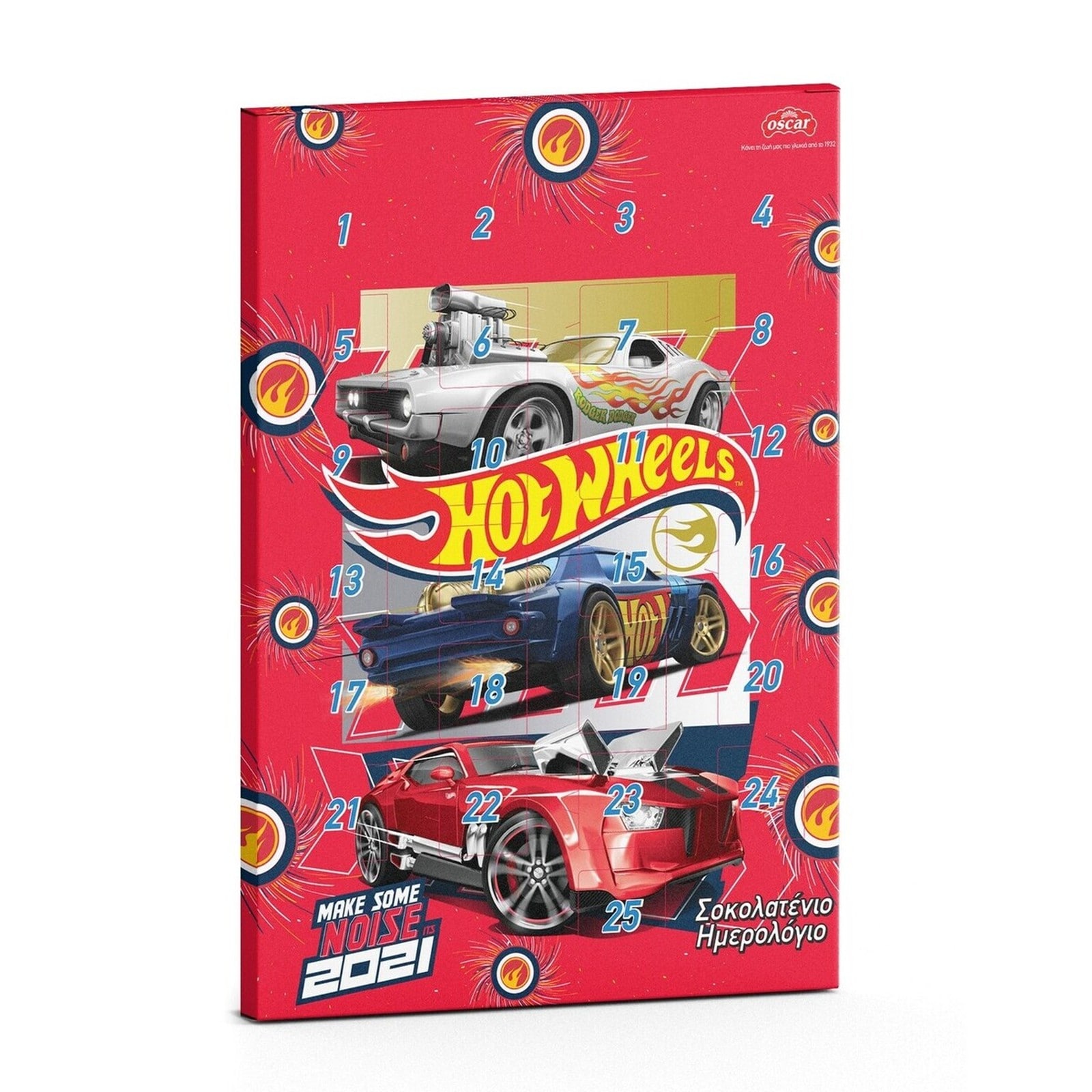 HOT WHEELS Σοκολατάκια Χριστουγεννιάτικο Ημερολόγιο 75g