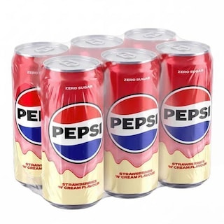 PEPSI | Αναψυκτικό Cola Strawberry Cream Zero Κουτί 6x330ml