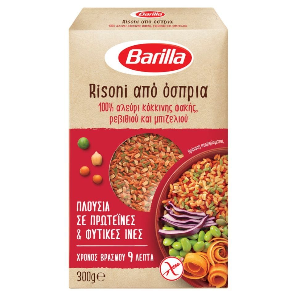 BARILLA Risoni Κόκκινη Φακή Ρεβίθι και Μπιζέλι 300g