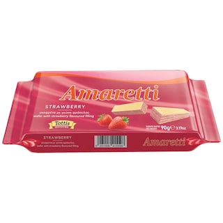 AMARETTI | Γκοφρέτα Φράουλα 90g