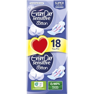 EVERY DAY | Σερβιέτες Sensitive Super Ultra Plus 18 Τεμάχια