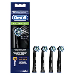 ORAL B | Ανταλλακτικές Κεφαλές Cross Action Black Edition 4 Τεμάχια