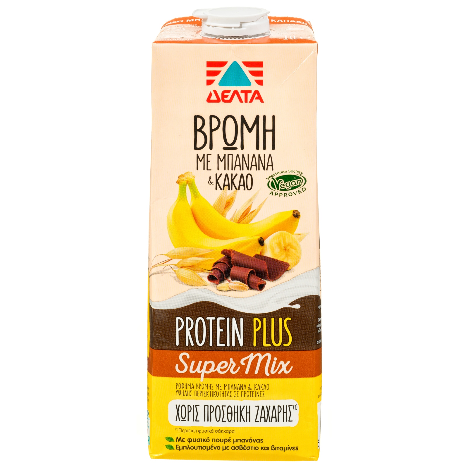 ΔΕΛΤΑ Ρόφημα Βρώμης Protein Plus Μπανάνα Κακάο 1lt