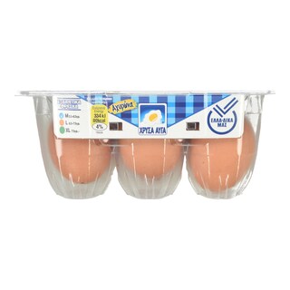 ΧΡΥΣΑ ΑΥΓΑ | Φρέσκα Αυγά Αχυρώνα Μεσαία 6 Τεμάχια