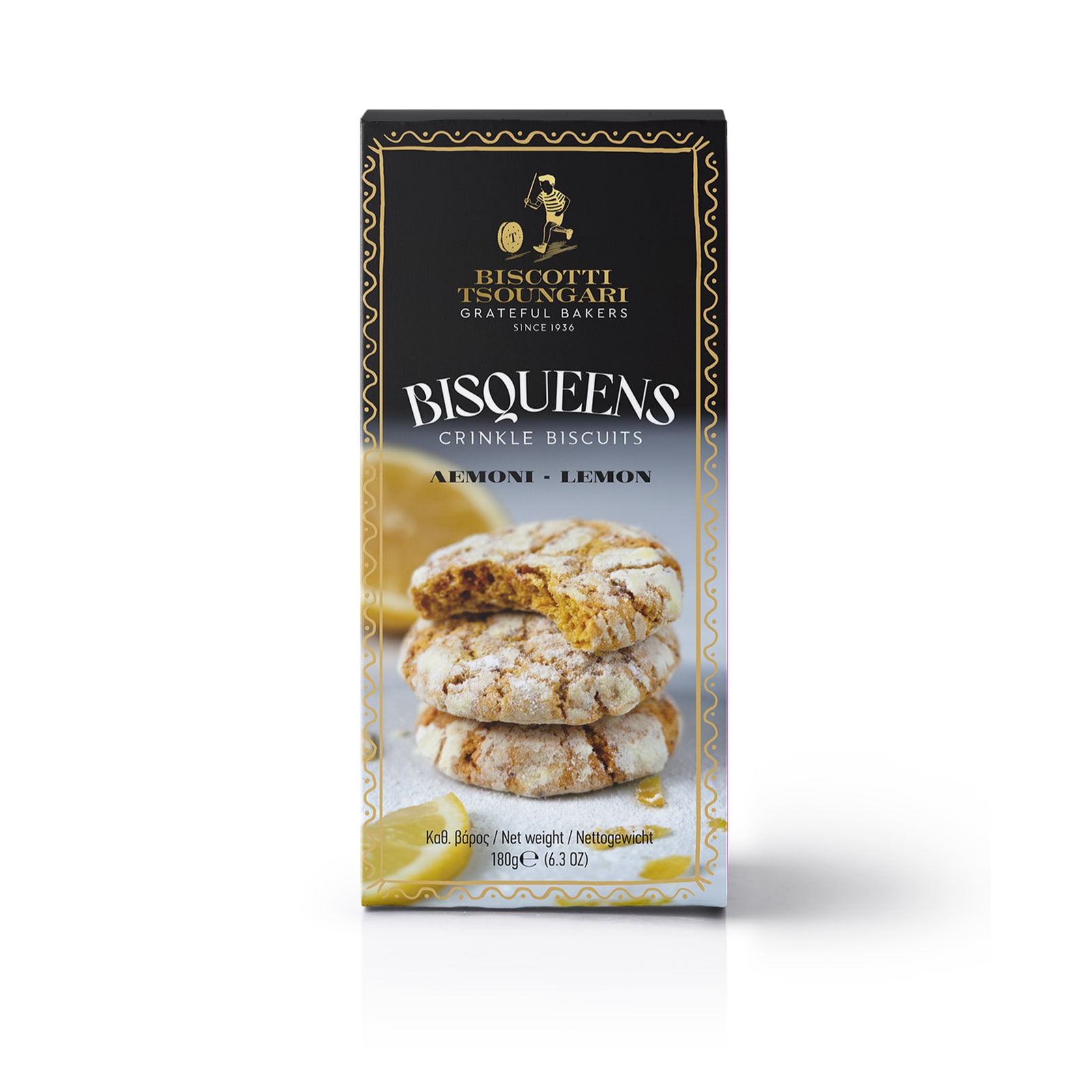 BISQUEENS Μπισκότα Brownie Λεμόνι 180g
