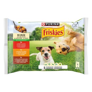 FRISKIES | Σκυλοτροφή Βοδινό Κοτόπουλο Αρνί σε Ζελέ 4x85g
