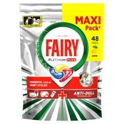FAIRY | Κάψουλες Πλυντηρίου Πιάτων Platinum Plus Anti-Dull Lemon 48 Τεμάχια