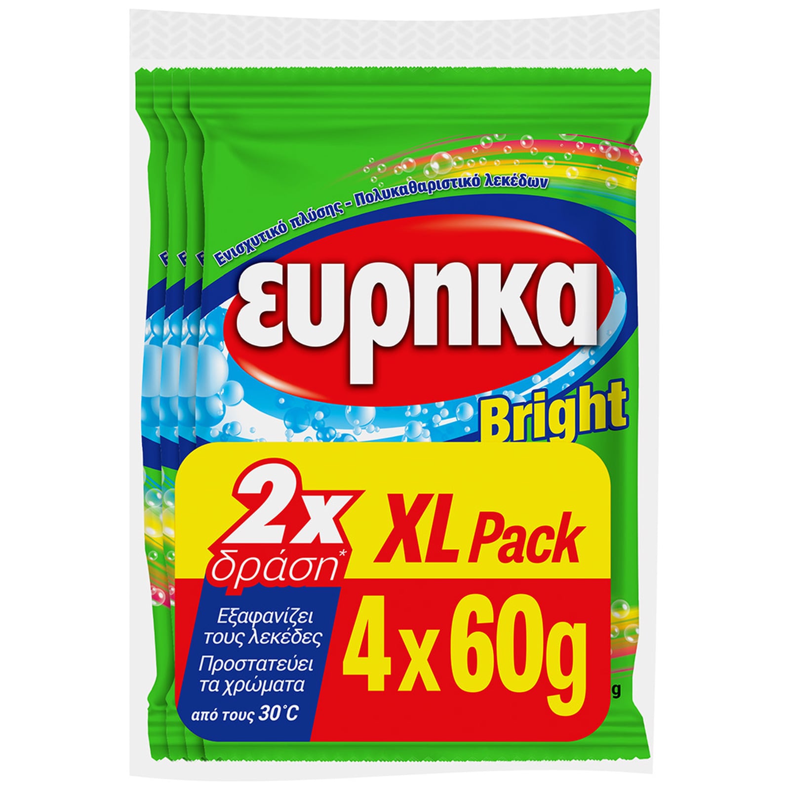 ΕΥΡΗΚΑ Ενισχυτικό Πλύσης Bright Σκόνη 4x60g