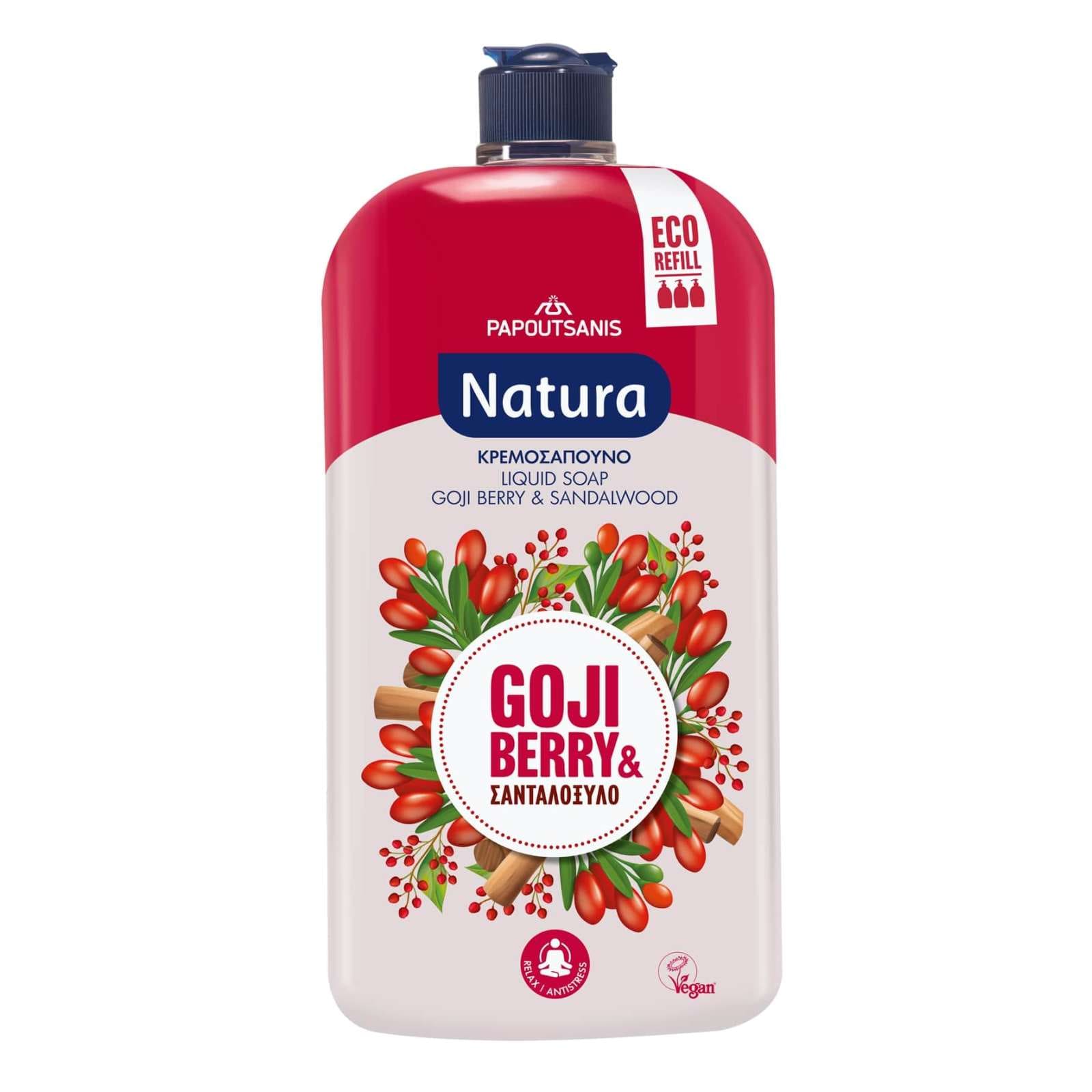 NATURA Κρεμοσάπουνο Goji Berry Σανταλόξυλο Ανταλλακτικό 900ml
