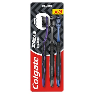 COLGATE | Οδοντόβουρτσα Zig Zag Charcoal 3 Τεμάχια