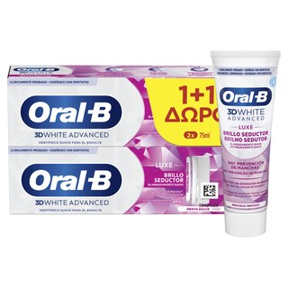 ORAL B | WHITENING ΟΒ 3DW LUXE GLAM SHINE 150 ML 75 ML GIFT