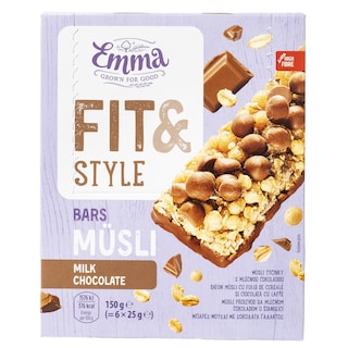 EMMA | Μπάρες Μούσλι με Σοκολάτα Γάλακτος 6x25g