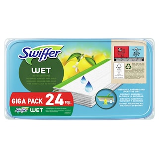 SWIFFER | Υγρά Πανάκια Citrus Fresh Ανταλλακτικά 24 Τεμάχια