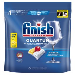 FINISH | Κάψουλες Πλυντηρίου Πιάτων Quantum Allin1 Λεμόνι 27 Tεμάχια