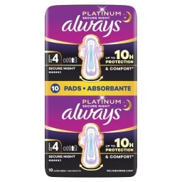ALWAYS | Σερβιέτες Ultra Platinum Secure Night 10 Τεμάχια