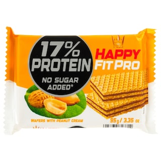 HAPPY FIT | Γκοφρέτα Happy Fit Pro Protein Φιστίκι 95g