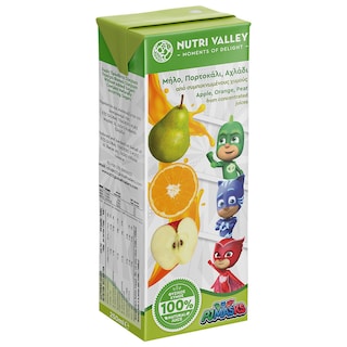 NUTRI VALLEY | Φυσικός Χυμός Pj Masks Μήλο Πορτοκάλι Αχλάδι 250ml
