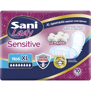SANI | ΠΑΝΕΣ ΑΚΡΑΤΕΙΑΣ SENSITIVE EXTRA LARGE NO6 10 ΤΕΜ