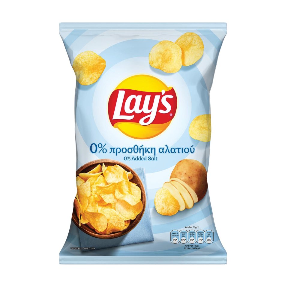 LAYS Τσιπς 0% Προσθήκη Αλατιού 120g