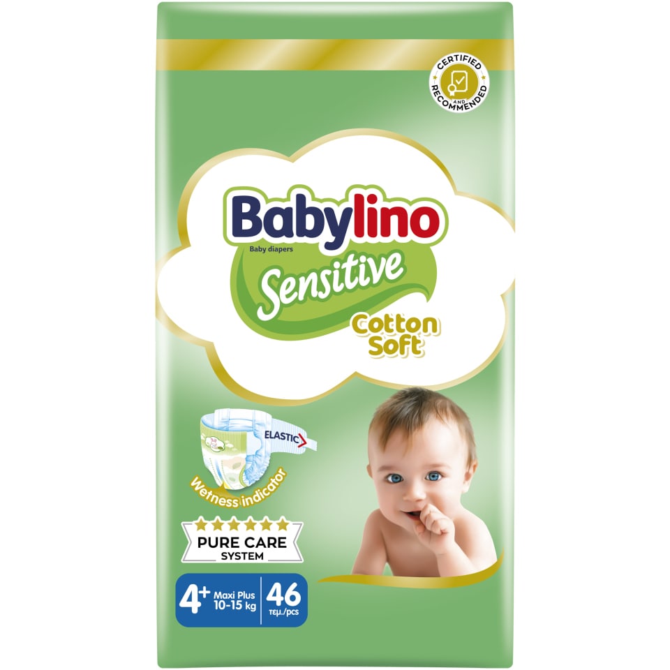 BABYLINO Πάνες Μωρού Sensitive Cotton Soft No4+ 46 Τεμάχια