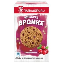 ΠΑΠΑΔΟΠΟΥΛΟΥ | Μπισκότα Βρώμης Cranberries 155g
