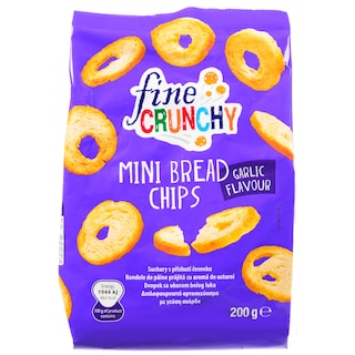 FINE CRUNCHY | Mini Bread Chips Σκόρδο 200g