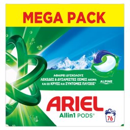 ARIEL | Kάψουλες Πλυντηρίου Ρούχων Allin1 Pods Alpine 76 Τεμάχια