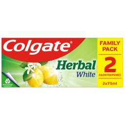 COLGATE | Οδοντόκρεμα Herbal White Family Pack 2x75ml