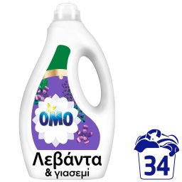 OMO | Yγρό Πλυντηρίου Ρούχων Λεβάντα & Γιασεμί 34 Μεζούρες