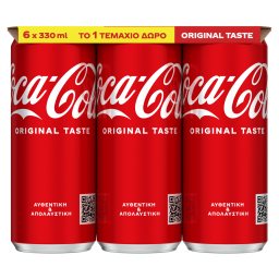 COCA COLA | Αναψυκτικό Cola Κουτί 6x330ml 5+1 Δώρο