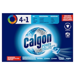 CALGON | Αποσκληρυντικό Νερού Πλυντηρίου Ρούχων Ταμπλέτες 30 Τεμάχια
