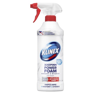 KLINEX | Αφρός Καθαρισμού Μπάνιου Power Foam Χλώριο 435ml