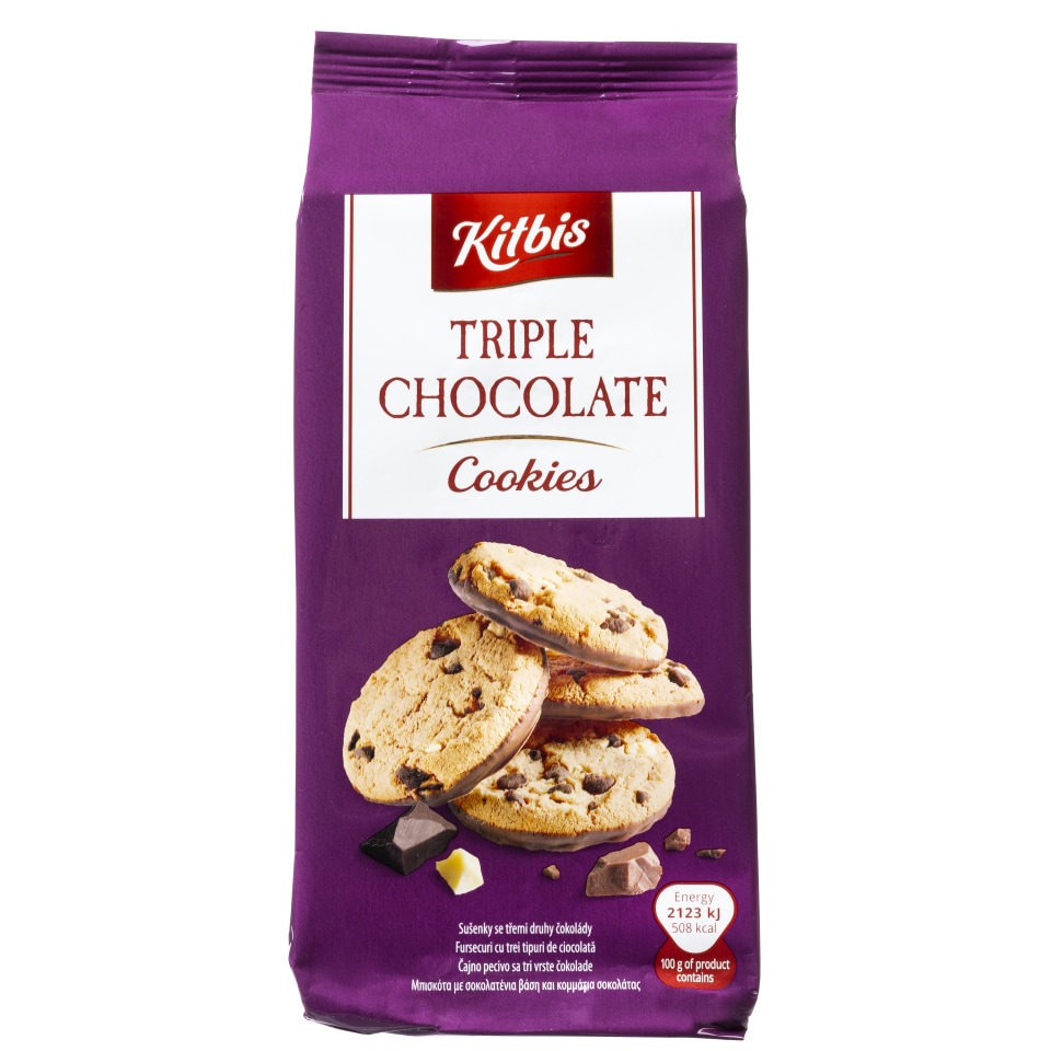 KITBIS Μπισκότα Cookies Τριπλή Σοκολάτα 200gr