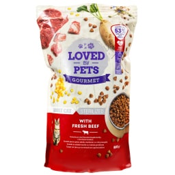 LOVED BY PETS | Γατοτροφή Κοτόπουλο Βοδινό Στειρωμένες Γάτες 800g
