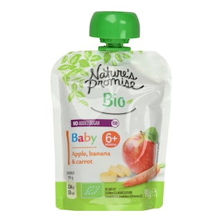 NATURES PROMISE BIO | Φρουτοπουρές Bio Μήλο Καρότο Μπανάνα 90g