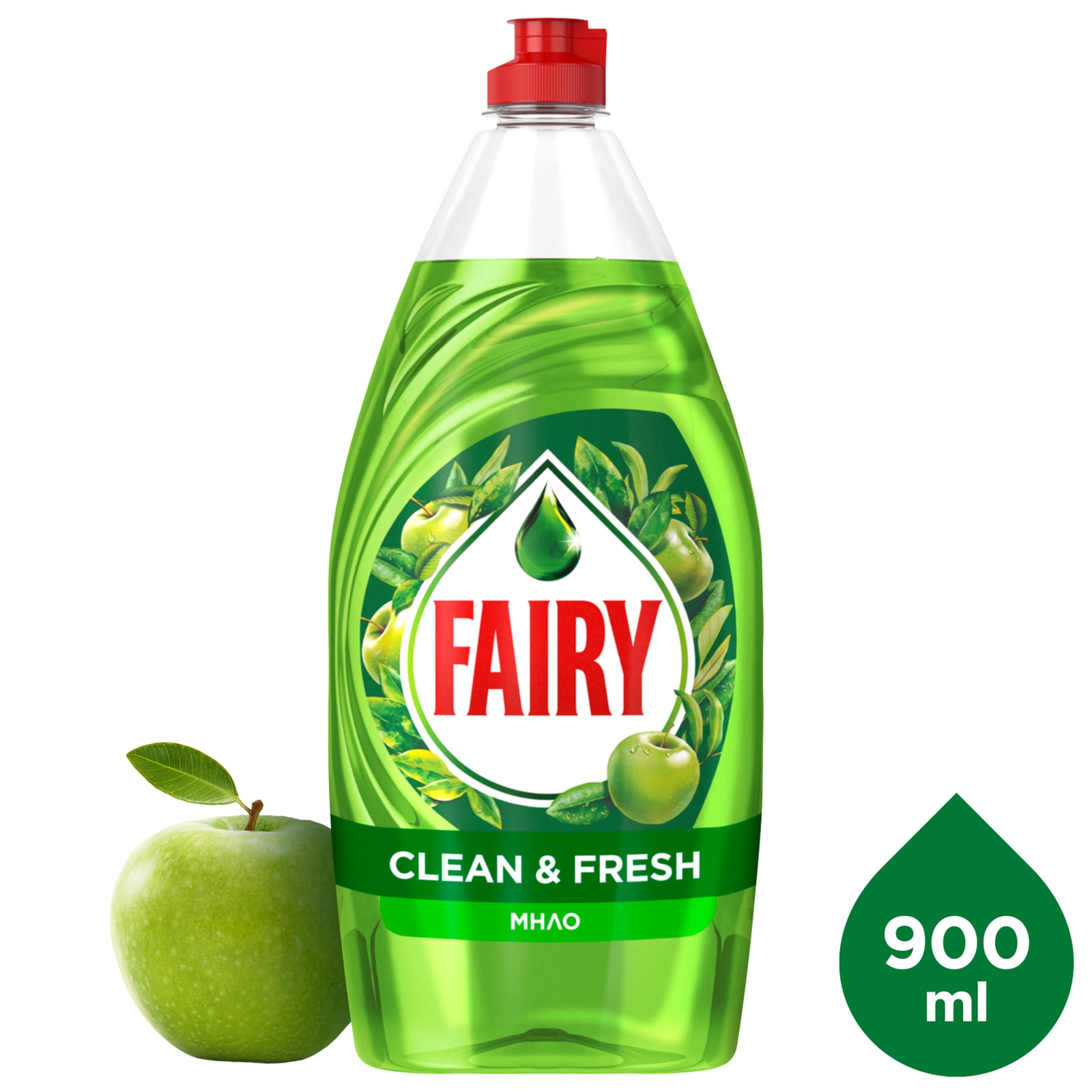 Υγρό Πιάτων Clean & Fresh Μήλο 900ml
