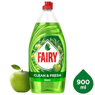 FAIRY | Υγρό Πιάτων Clean & Fresh Μήλο 900ml