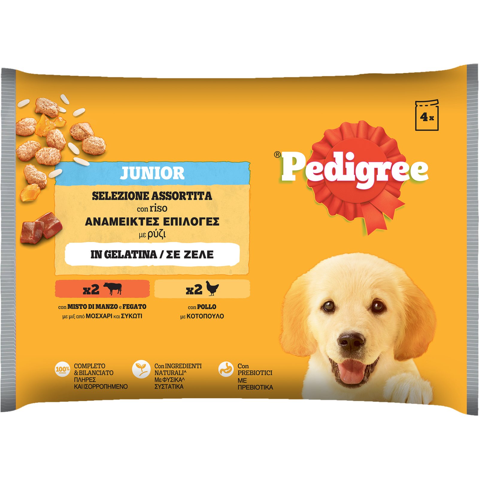 Σκυλοτροφή Junior Ανάμεικτες Επιλογές σε Ζελέ 4x100g