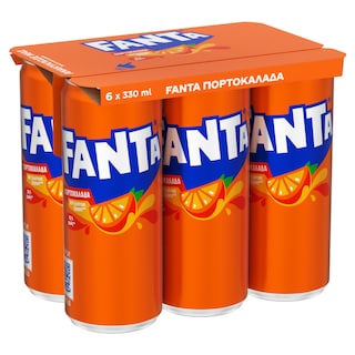 FANTA | ΑΝΑΨΥΚΤΙΚΟ ΠΟΡΤΟΚΑΛΙ ΚΟΚΚΙΝΟ ΜΕ ΑΝΘΡΑΚΙΚΟ ΚΟΥΤΙ 6 X 330 ML