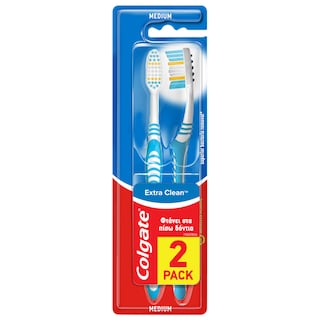 COLGATE | EXTRA CLEAN | Toothbrush Extra Clean Medium 2 Pieces