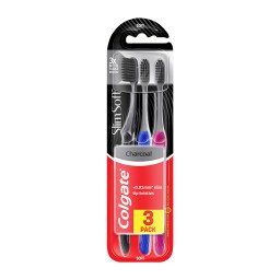 Οδοντόβουρτσα Slim Soft Charcoal Μαλακή 3 Τεμάχια