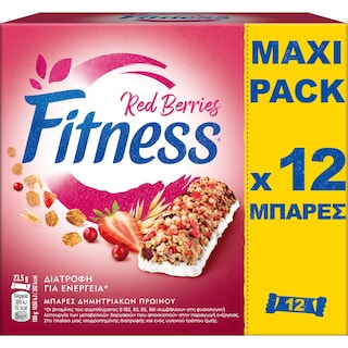 FITNESS | Μπάρες Δημητριακών Red Berries 12x23.5g