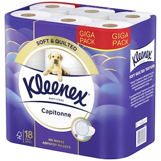 KLEENEX | Χαρτί Υγείας Capitonne 2 Φύλλα 18 Ρολά 1.268kg