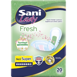 SANI | Σερβιέτες Ακράτειας Lady Fresh Super Nο5 20 Τεμάχια