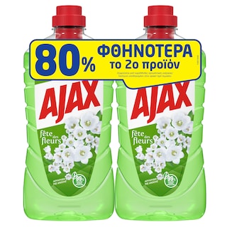 AJAX | Υγρό Καθαρισμού Fete des Fleurs Λουλούδια Άνοιξης 2x1lt 80% στο 2o