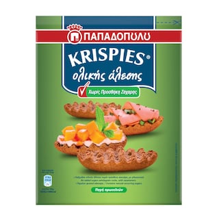 KRISPIES | Παξιμάδια Krispies Χωρίς Προσθήκη Ζάχαρης 200g