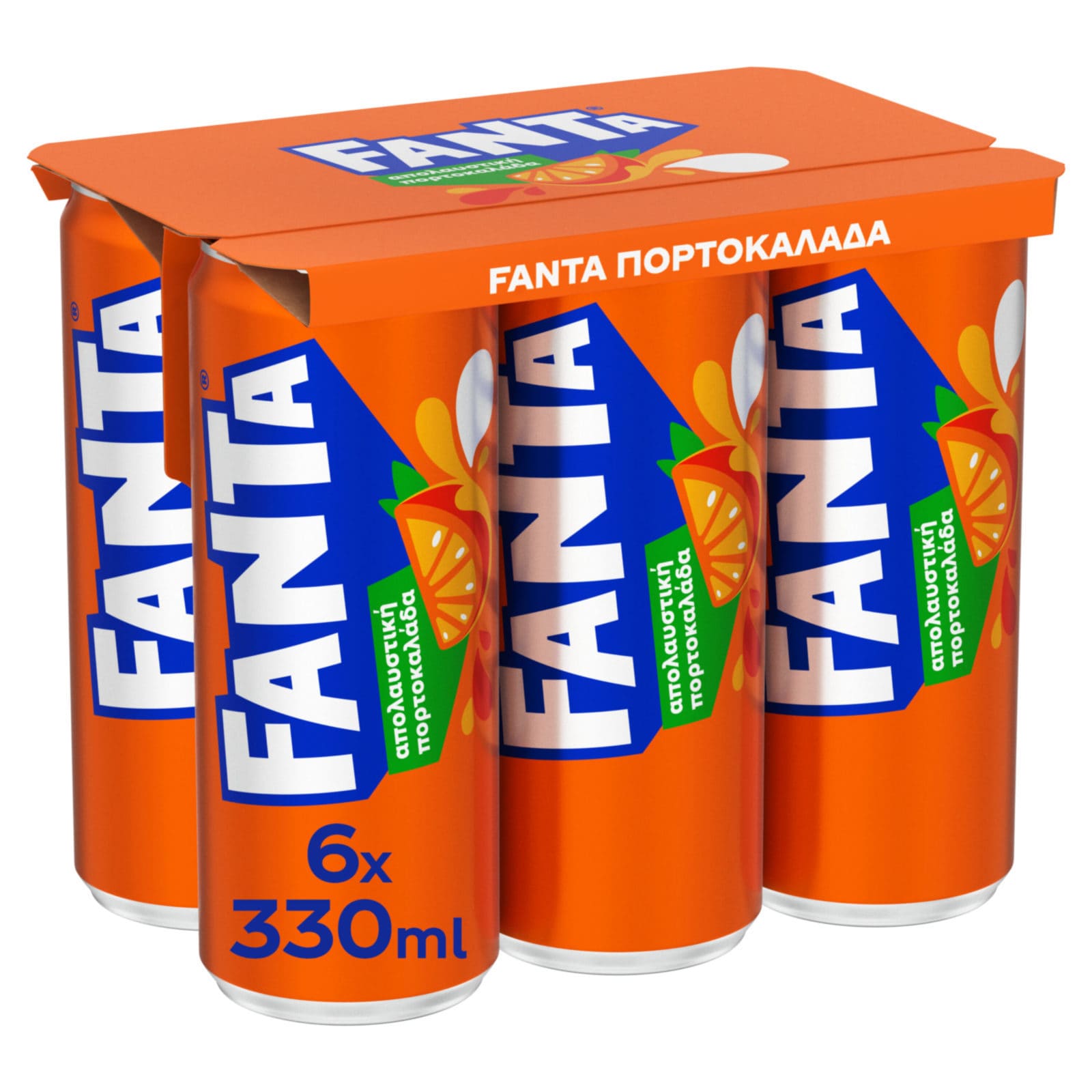 FANTA Πορτοκαλάδα Κόκκινη Λιγότερη Ζάχαρη Κουτί 6x330ml