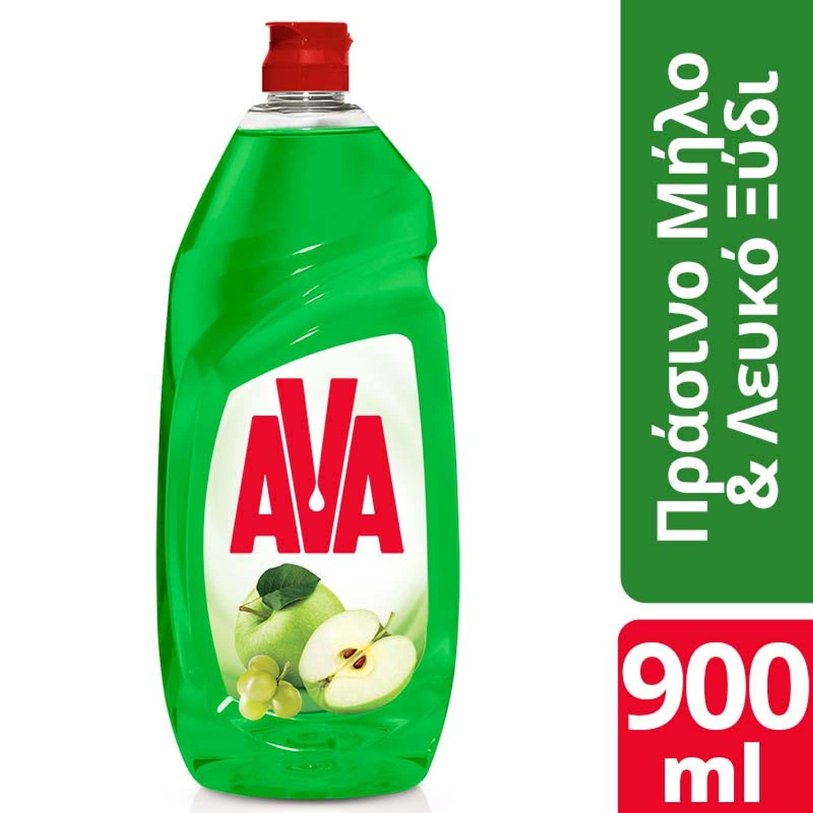 AVA Υγρό Πιάτων Action Λευκό Ξύδι & Πράσινο Μήλο 900ml