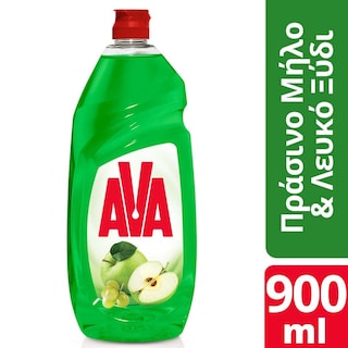 AVA | Υγρό Πιάτων Action Λευκό Ξύδι & Πράσινο Μήλο 900ml