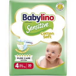 BABYLINO | Πάνες Μωρού Sensitive Cotton Soft Νο4 20 Τεμάχια